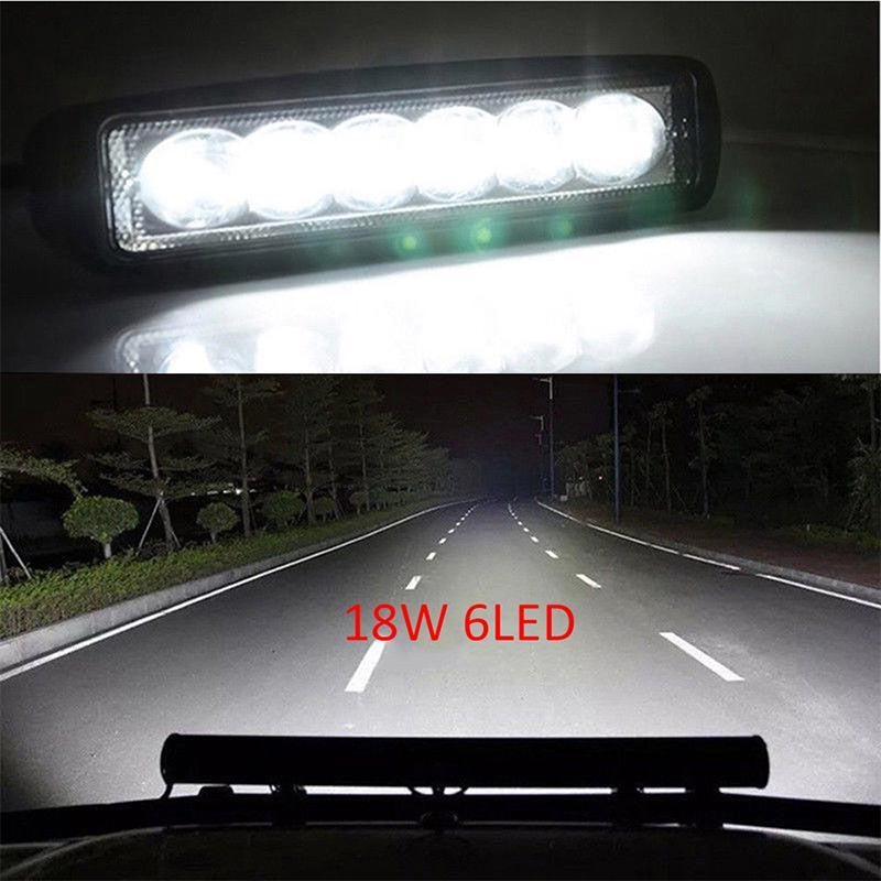 18w Car Working Light Bar 6led Car Lights Spotlight Auto Motorcycle