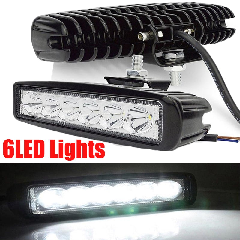 18w Car Working Light Bar 6led Car Lights Spotlight Auto Motorcycle