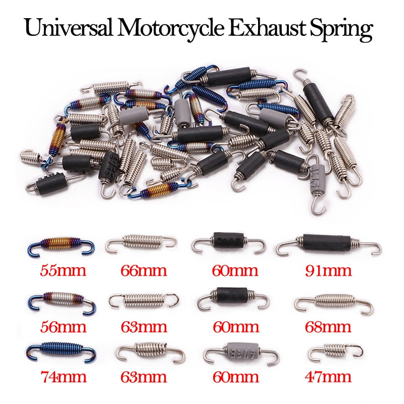 2PCS Universal Motorcycle Exhaust Spring Hooks Stainless Steel Exhaust