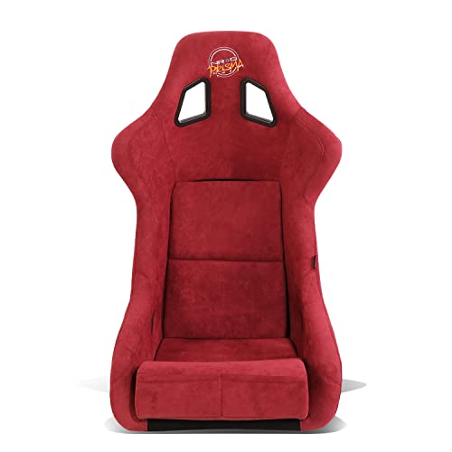 NRG Innovations NRG-FRP-302MAR-PRISMA Universal Fixed Back Bucket Racing Seat for 6-Point Harnesses, Size L, Maroon Seat Cover