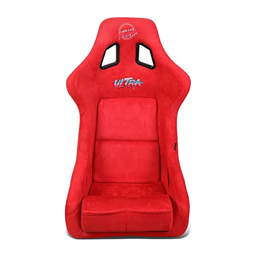 NRG Innovations NRG-FRP-302MAR-PRISMA Universal Fixed Back Bucket Racing Seat for 6-Point Harnesses, Size L, Maroon Seat Cover