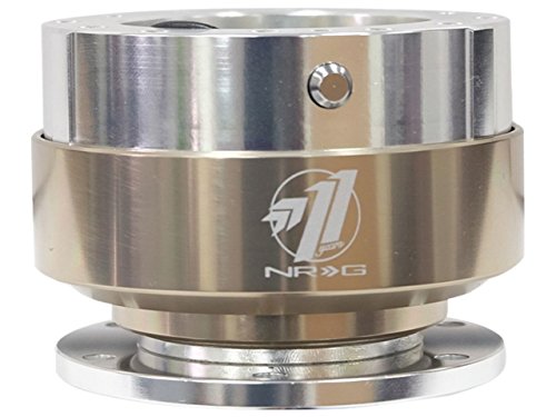 NRG Innovations NRG-SRK-100TI Race Steering Wheel Quick Release Adapter Black Body/Titanium Chrome Ring 6-Hole