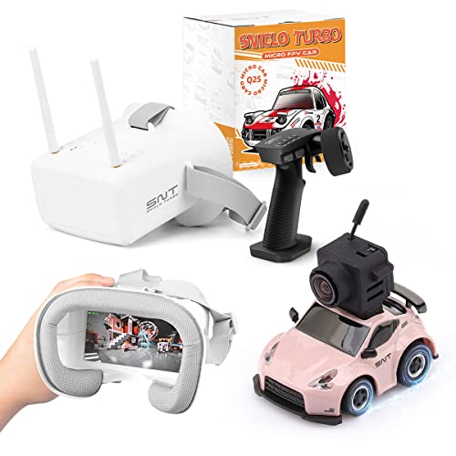 SNICLO 1/100 Scale Remote Control Car with HD FPV Camera and FPV Goggles, High Performance RC Cars for Adults 2.4 GHz RC Drift Car(2009-White)