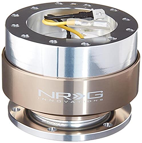 NRG Innovations NRG-SRK-100TI Race Steering Wheel Quick Release Adapter Black Body/Titanium Chrome Ring 6-Hole