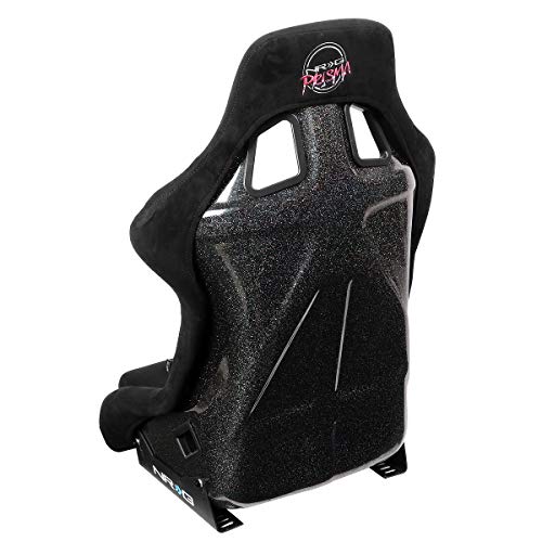 NRG Innovations NRG-FRP-302BK Large Size Fiber Glass Bucket Racing Seat Black Alcantara