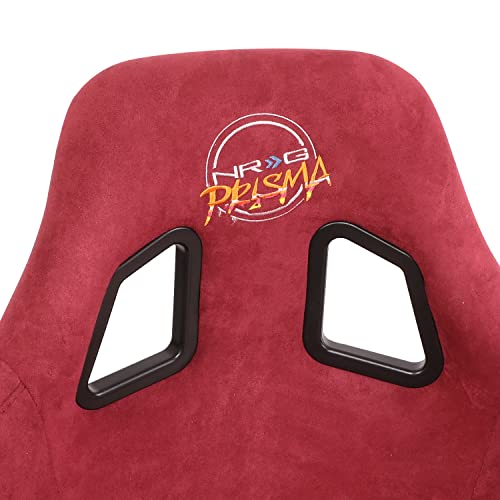 NRG Innovations NRG-FRP-302MAR-PRISMA Universal Fixed Back Bucket Racing Seat for 6-Point Harnesses, Size L, Maroon Seat Cover