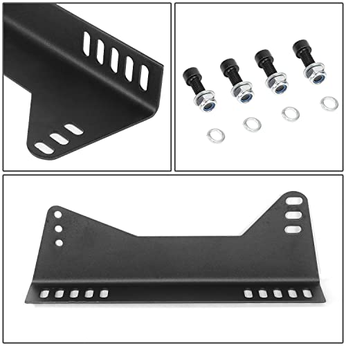 NRG Innovations NRG-RSC-100MB Adjustable Mild Steel Bucket Racing Seat Side Mounting Bracket Kit, Black Powder Coat