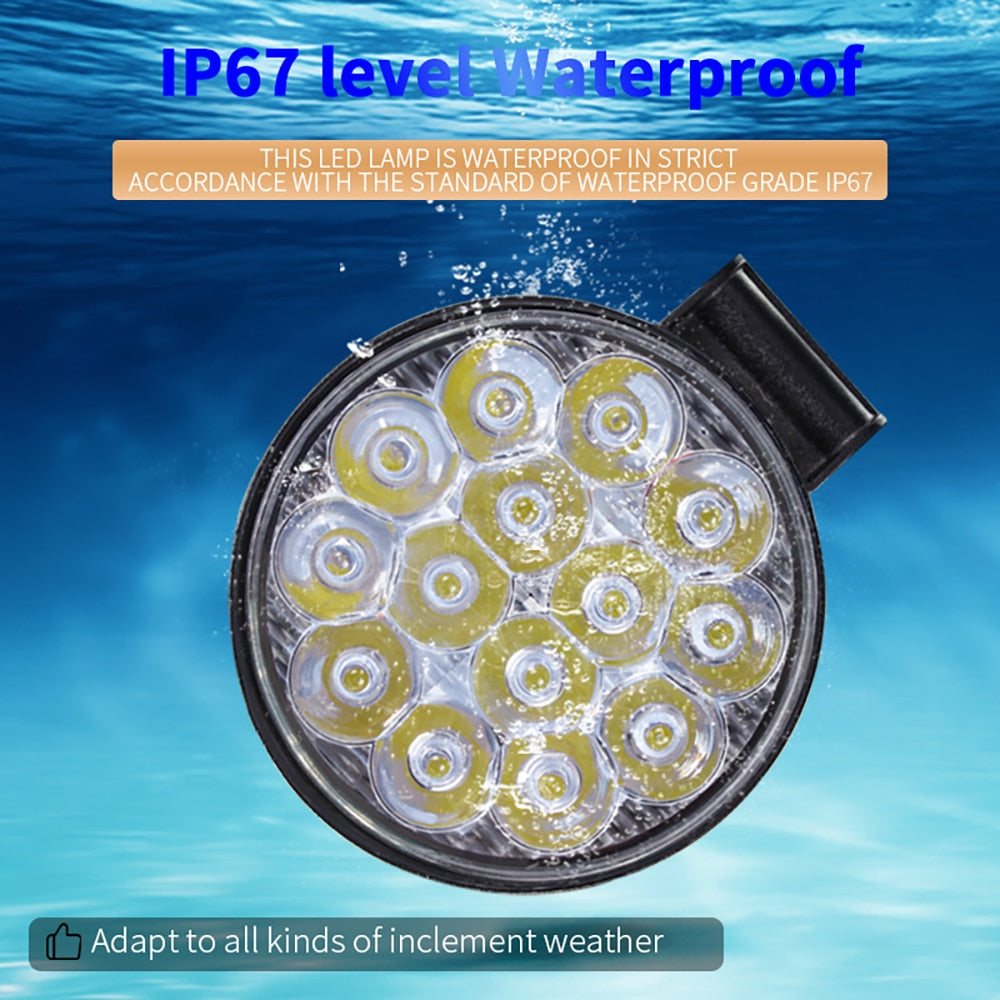 42W 14LED Work Light LED Car Front Fog Light 12V 24V for Truck SUV 4X4