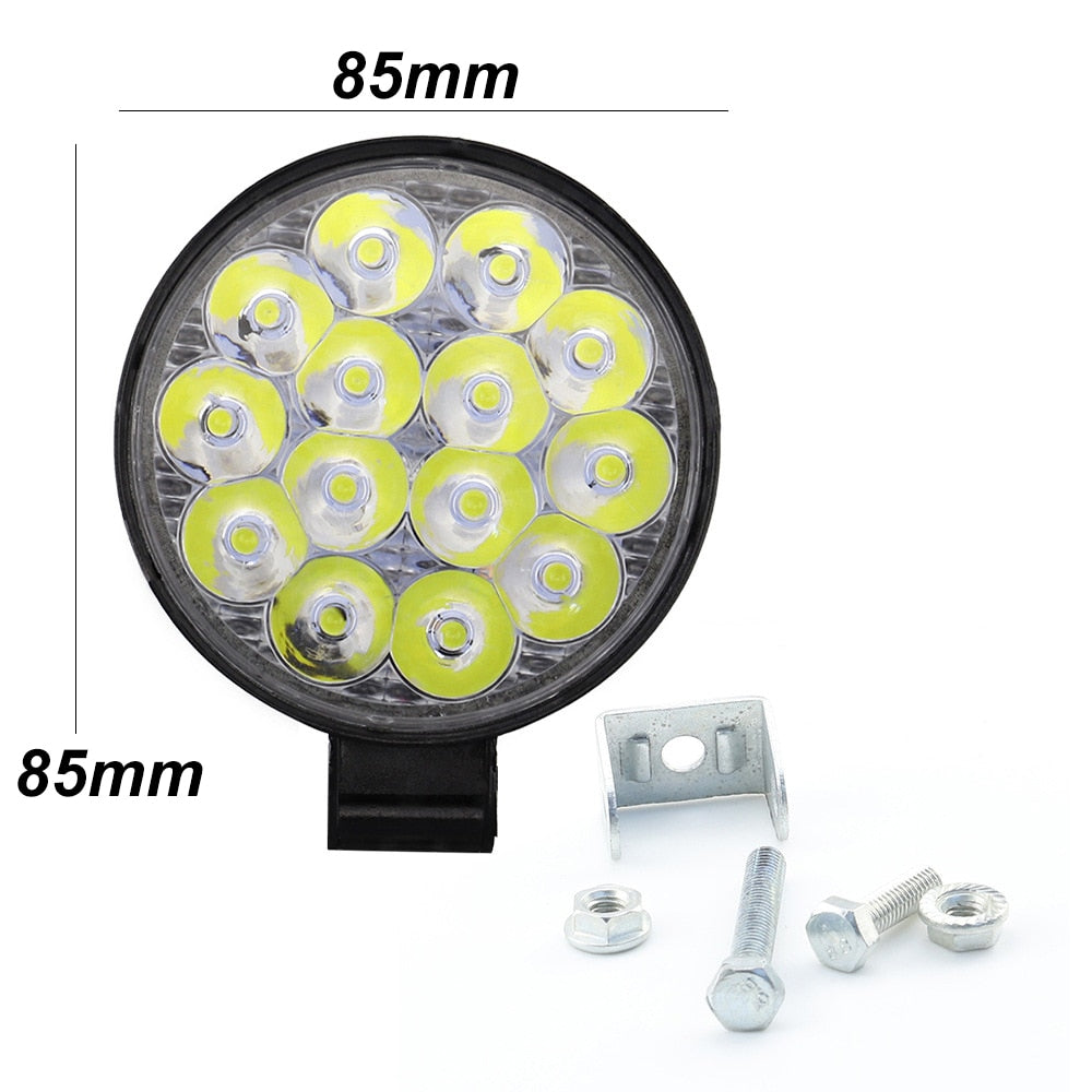 42W 14LED Work Light LED Car Front Fog Light 12V 24V for Truck SUV 4X4