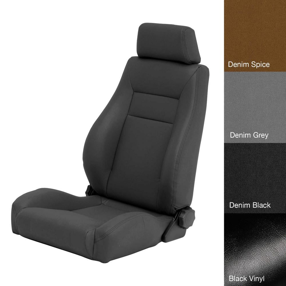 Seat - Front - Contour Sport Bucket W/ Recliner - Black Denim