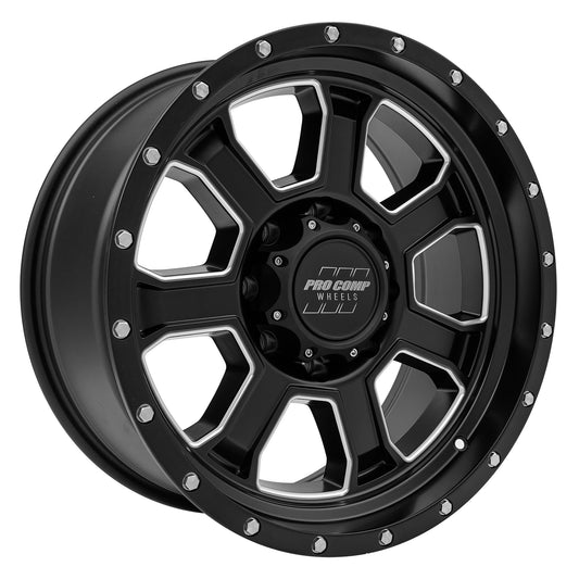 Sledge Satin Black Milled 20X9 8x170 5BS Offset 0mm Cap P/N 503451501