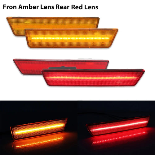 (2) Smoked Lens Rear Side Marker Lamps with 36-SMD Red LED Lights For