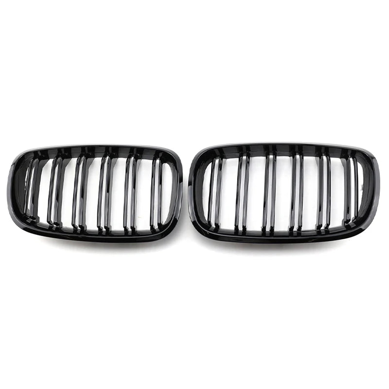 2Pcs Kidney Grille ABS Gloss Black Front Bumper Racing Grill for BMW