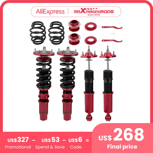 24-Way Adj.Damper Coilovers Sturts Kit for BMW E46 3Series 320i 323i