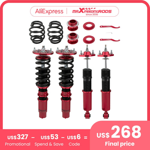 24-Way Adj.Damper Coilovers Sturts Kit for BMW E46 3Series 320i 323i