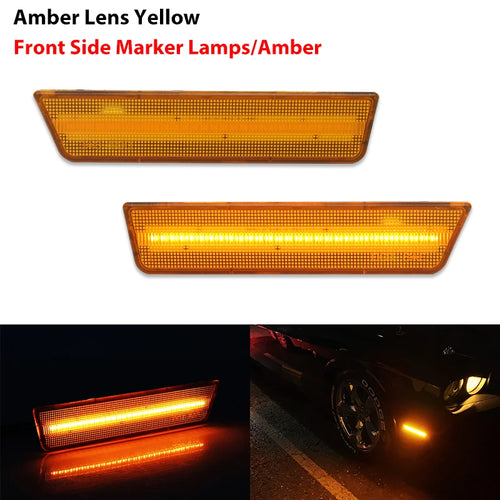 (2) Smoked Lens Rear Side Marker Lamps with 36-SMD Red LED Lights For