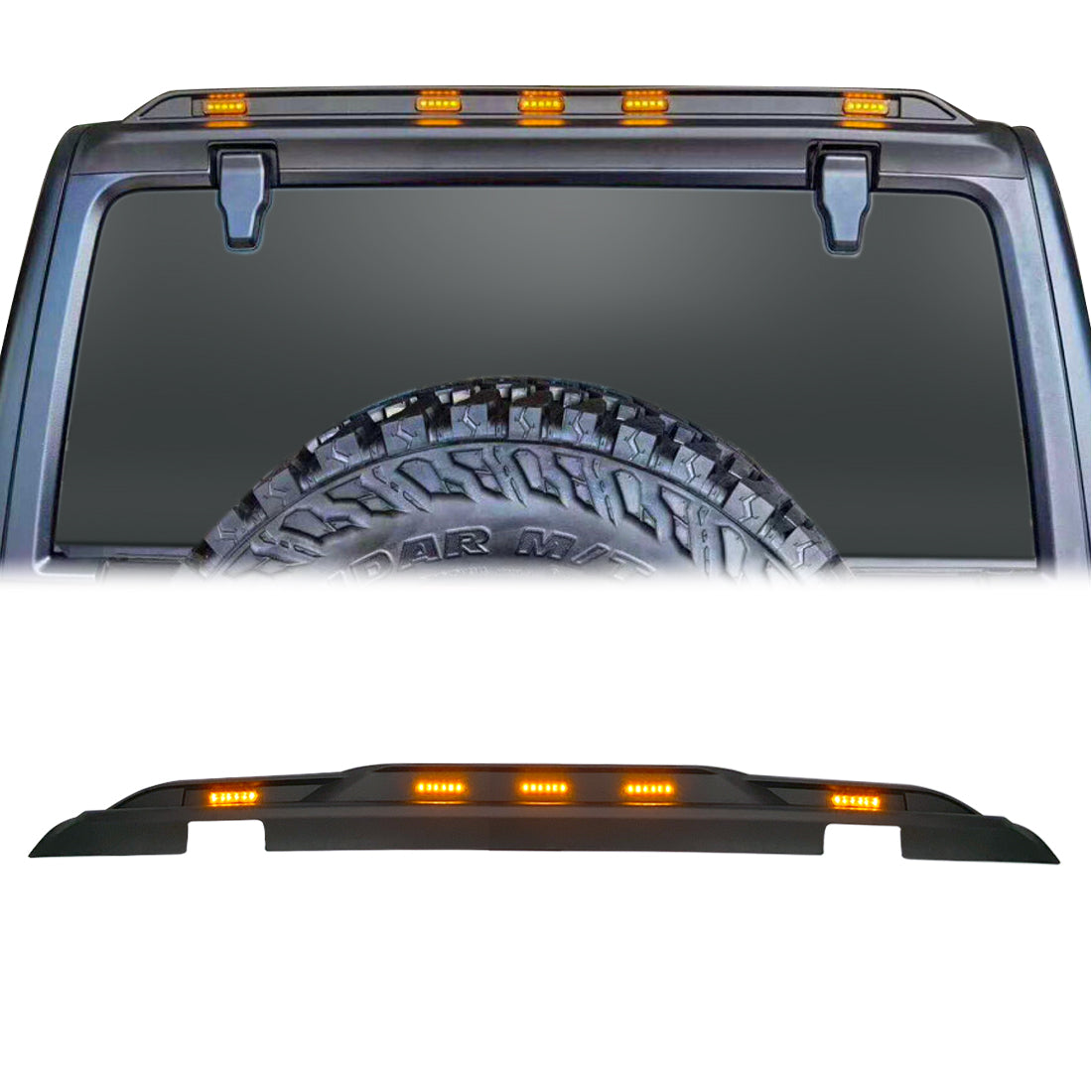 Rear Roof Spoiler W/ Amber LED Lights