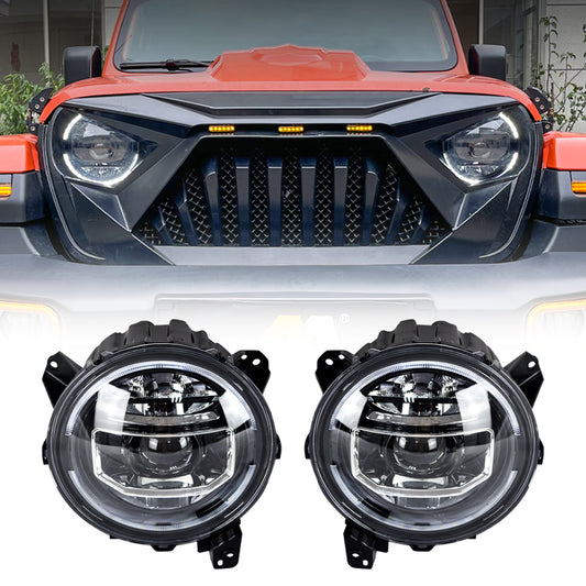 9 Inch LED Halo Headlights With Start-Up Animation