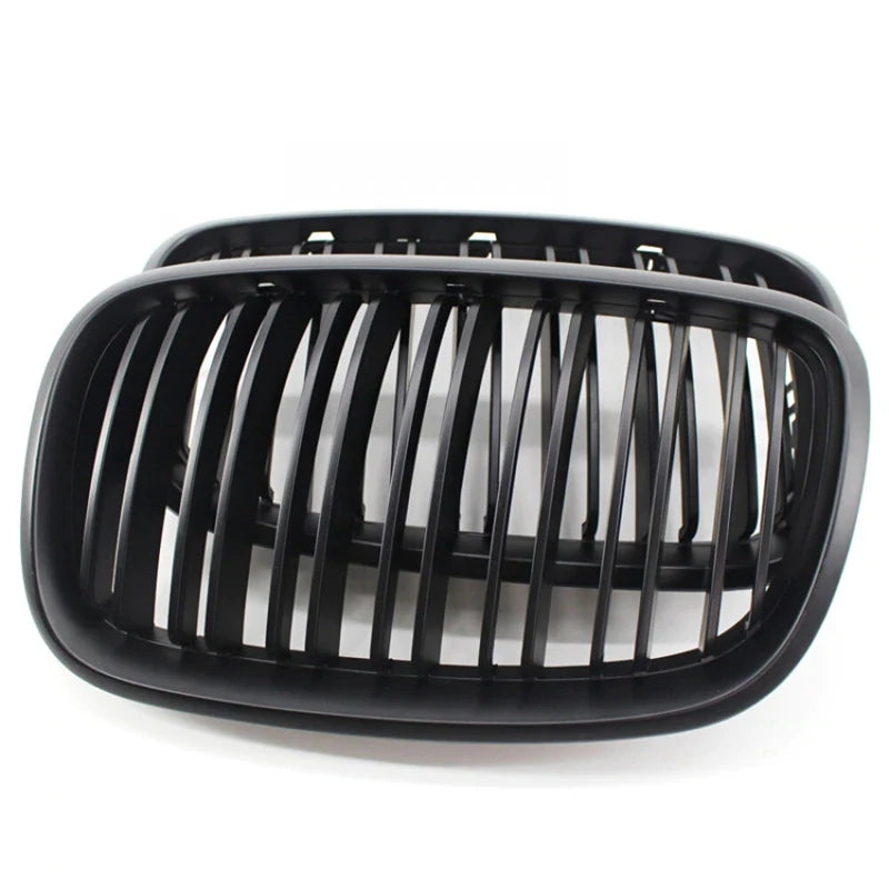 2Pcs Kidney Grille ABS Gloss Black Front Bumper Racing Grill for BMW