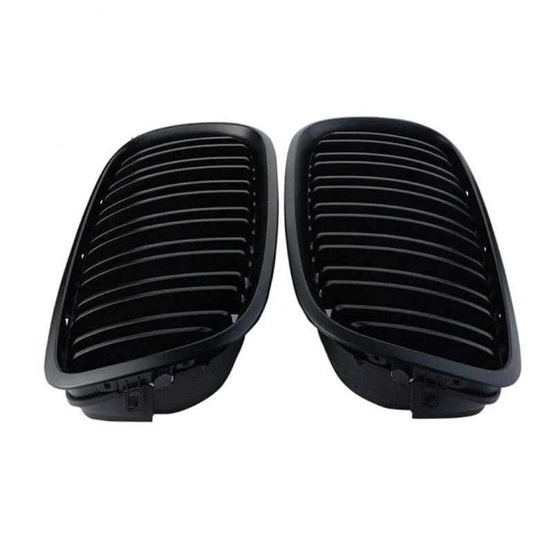 2Pcs Kidney Grille ABS Gloss Black Front Bumper Racing Grill for BMW