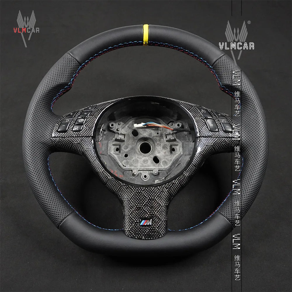 VLMCAR Carbon Fiber Steering Wheel Compatible For BMW E46 M3 Hand Made