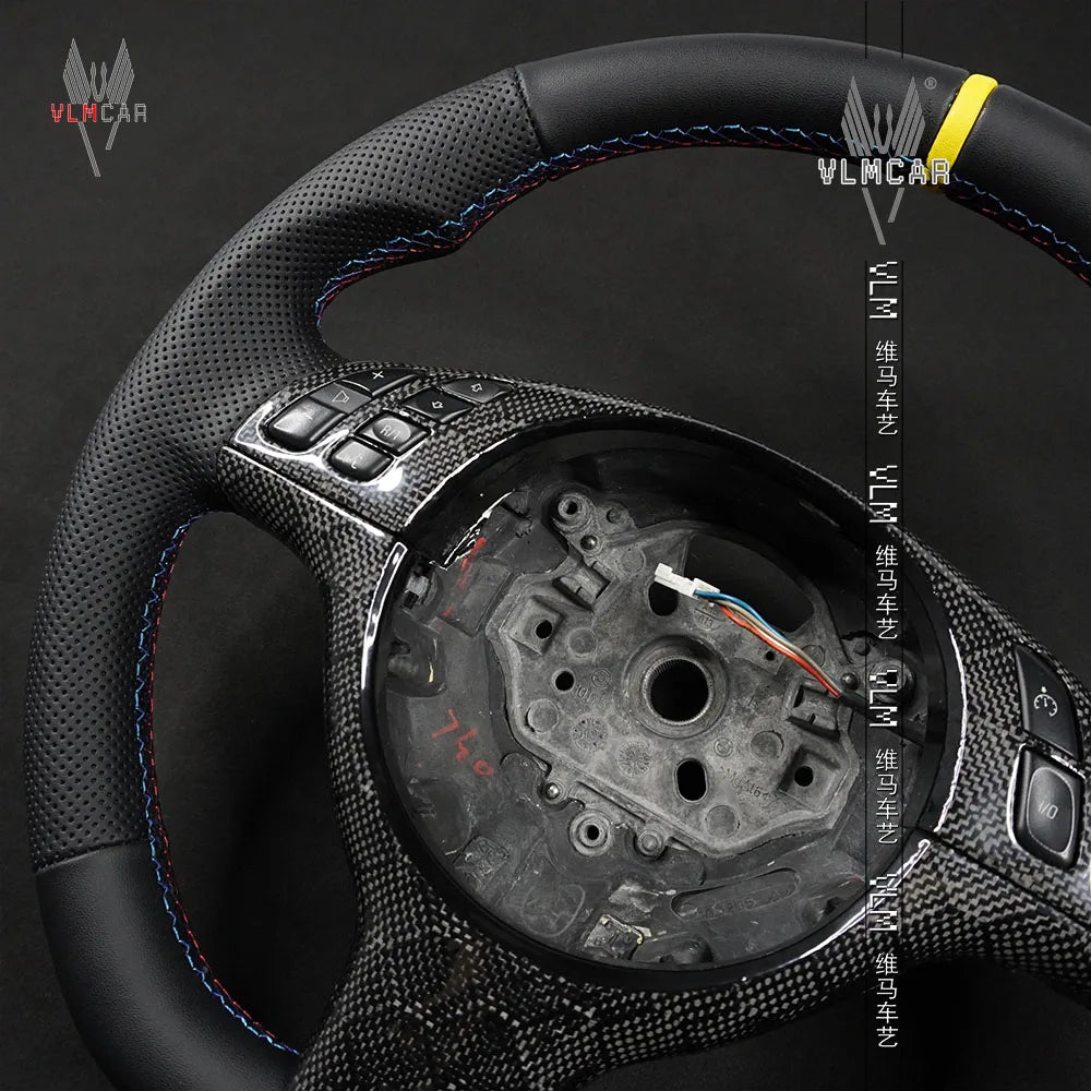 VLMCAR Carbon Fiber Steering Wheel Compatible For BMW E46 M3 Hand Made