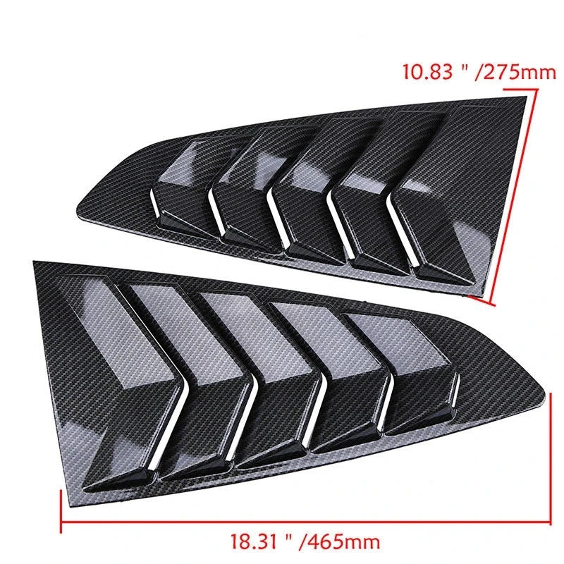 Rear Quarter Window Louvers For Ford Mustang 2015-2021 Scoops Spoiler