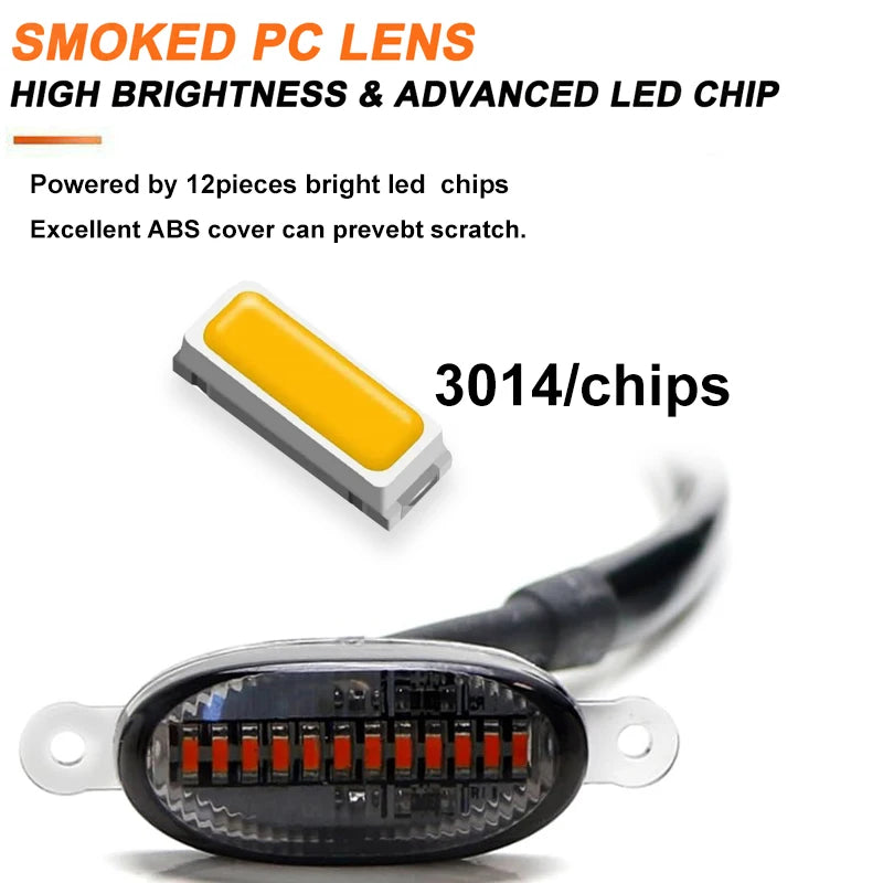 Universal Car Front LED Grille Light Smoked Amber White 12LED Grill