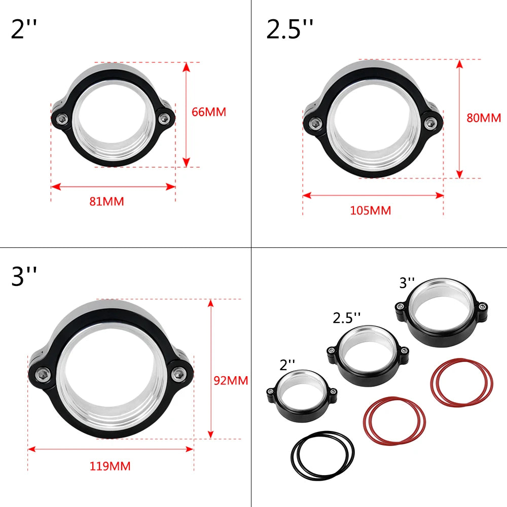 VR- Exhaust V-band Clamp w Flange System Assenbly Anodized Clamp For