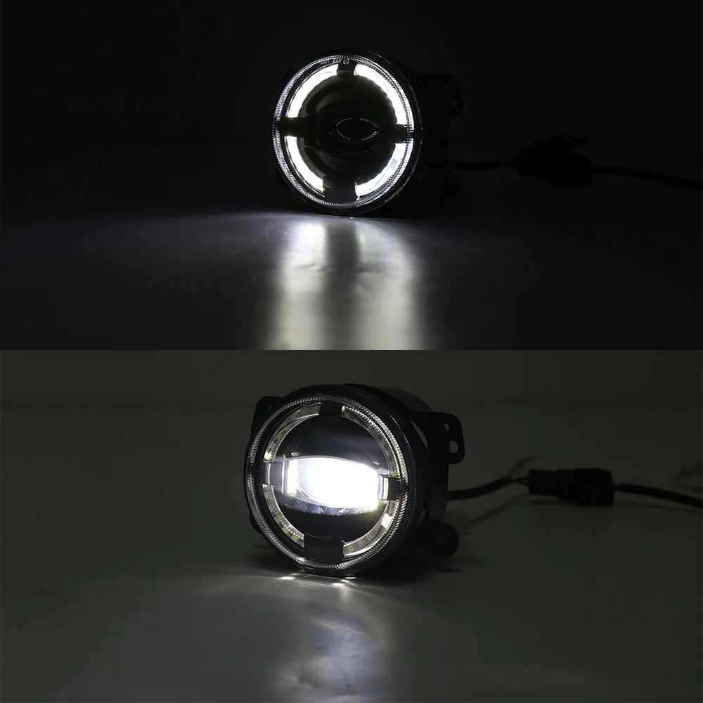 4Inch 30W Round LED Fog Lights White amber Halo Ring DRL For Jeep