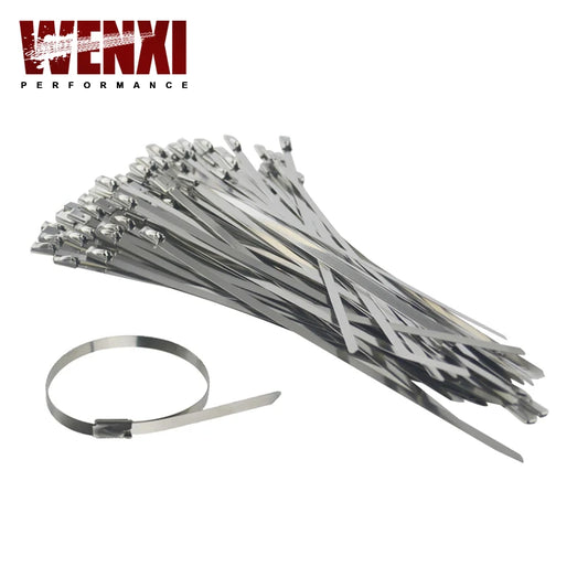 100pcs 12"x200mm/300mm Stainless Steel Cable Ties, Locking Metal