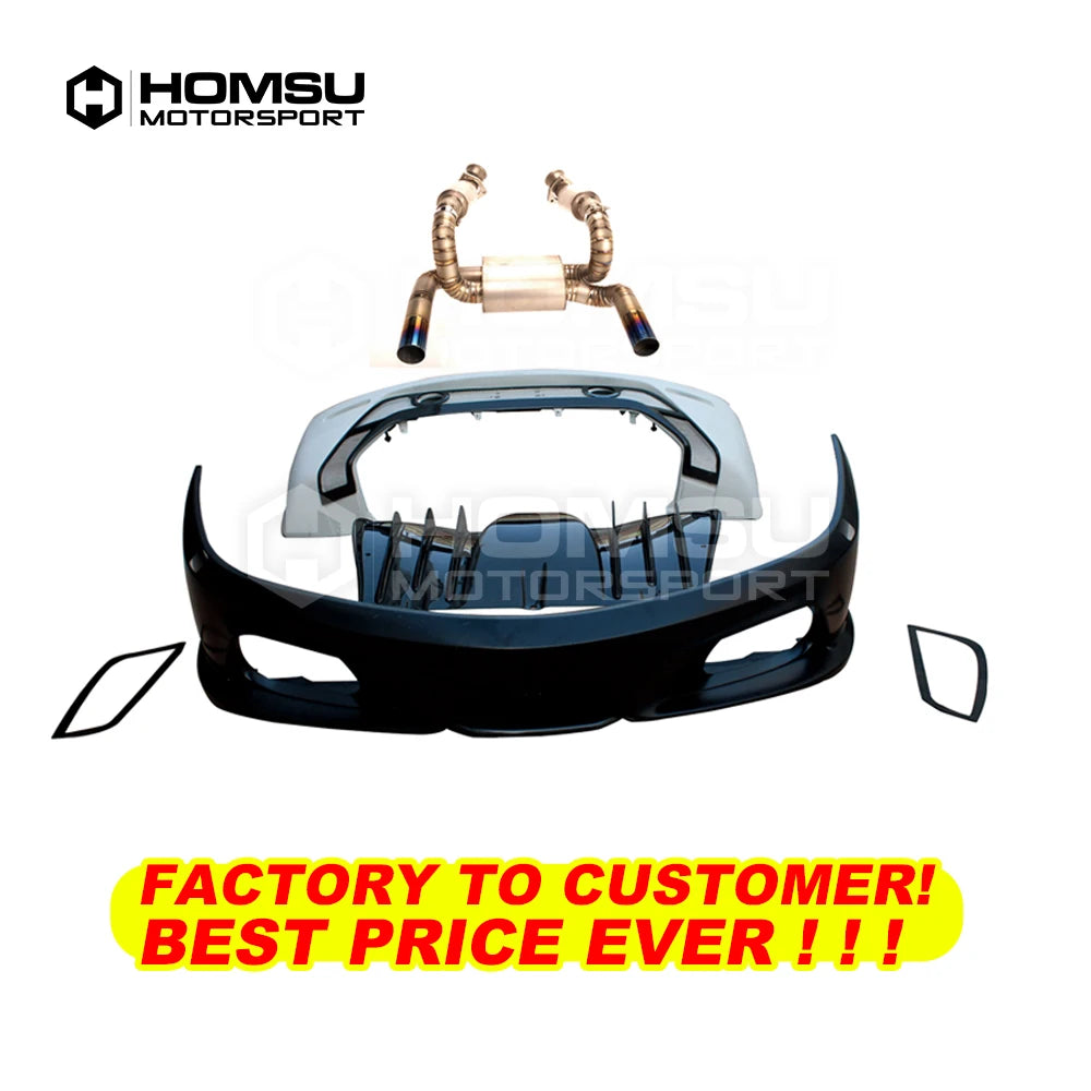 AC style FRP Unpainted Car Body Kit Front Rear Bumper Side Skirts