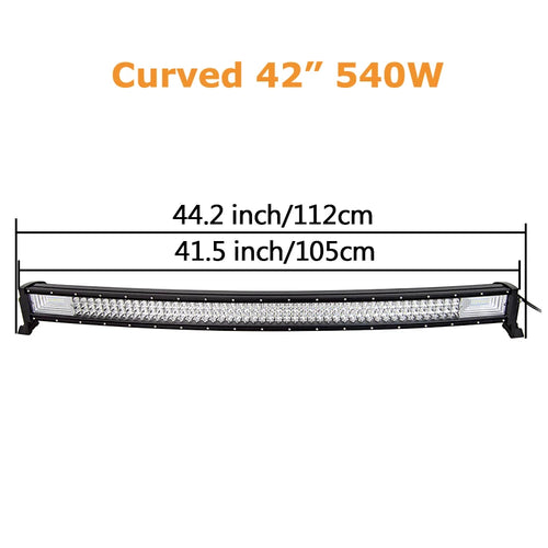 22 32 42 52 Inch 270W 405W 7d Off Road Led Light Bar Curved LED