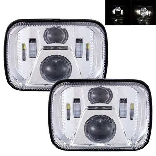 2PCS LED Headlight Halo DRL For 86-95 Jeep Wrangler YJ 84-01 Cherokee