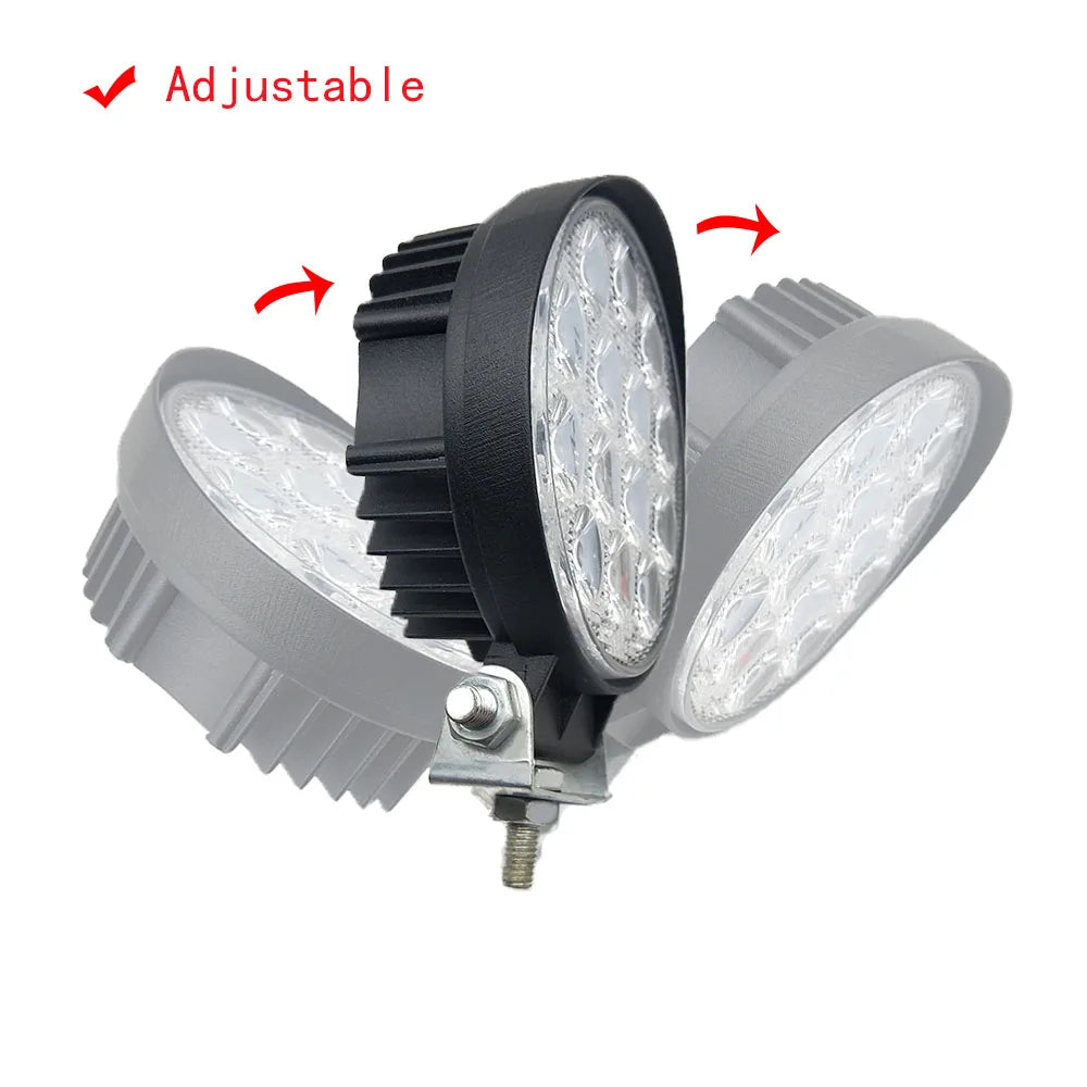 2PCS 42W 9-30V IP67 6000K White LED Work Light Bar Spot Offroad Lamp