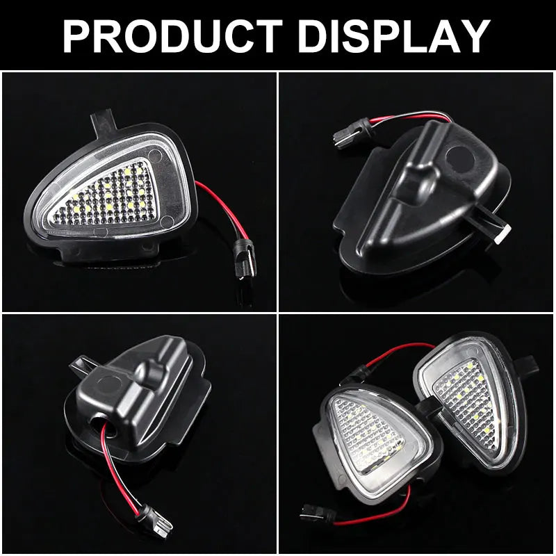 2pcs Error Free White Led Under Side Mirror Puddle Light Canbus For VW