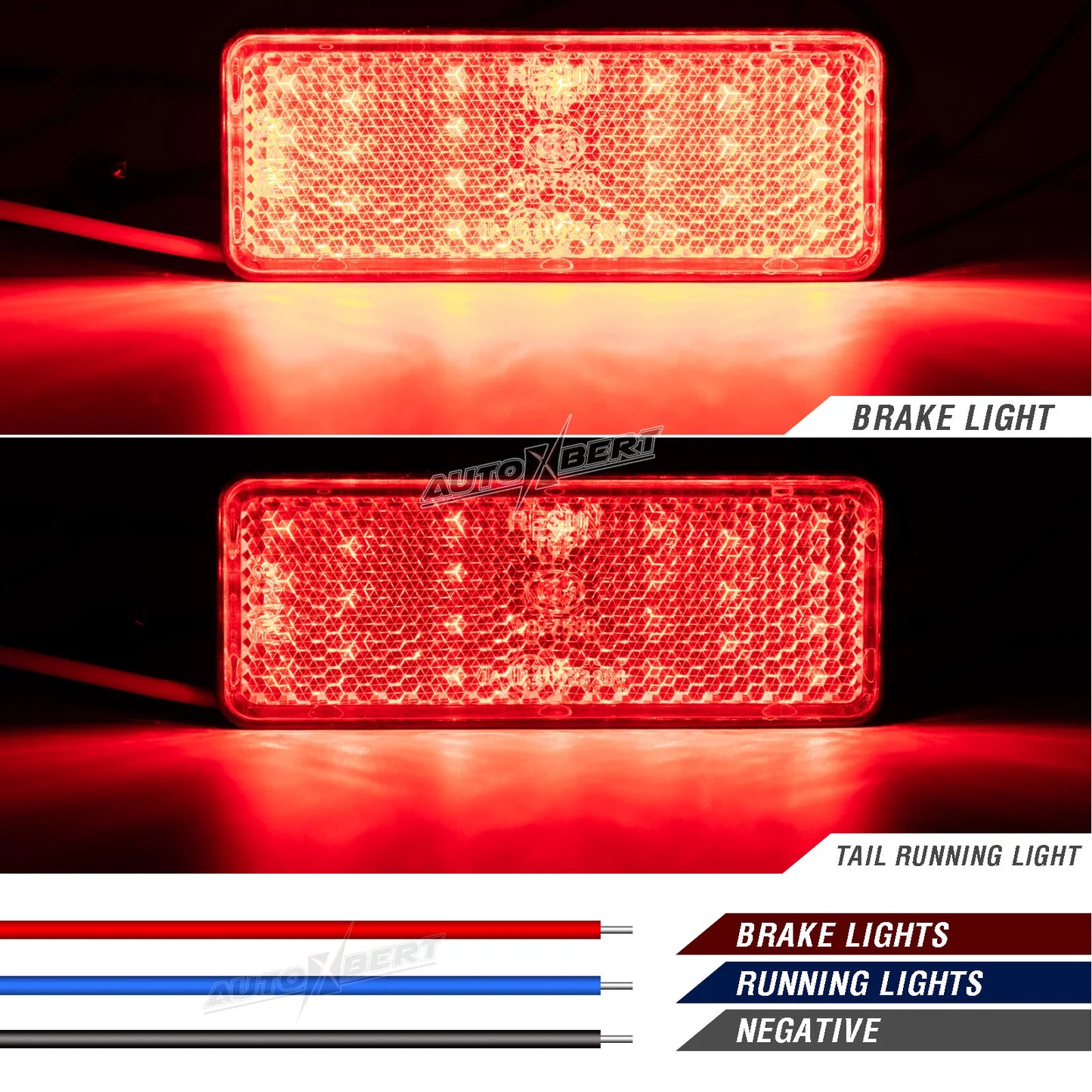 Universal Red Tail Brake 24LED Light Motorcycle Motorbike Stop Fog