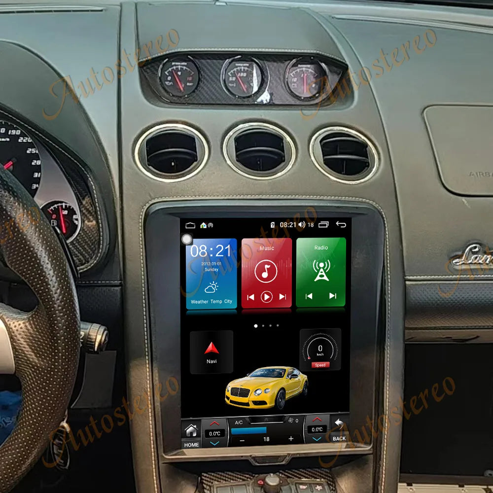 Tesla Style Android 9.0 64+4GB Car GPS Navigation For Lamborghini