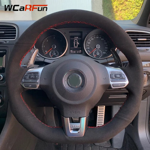 WCaRFun Custom Hand-Stitched Perforated Suede Steering Wheel Covers