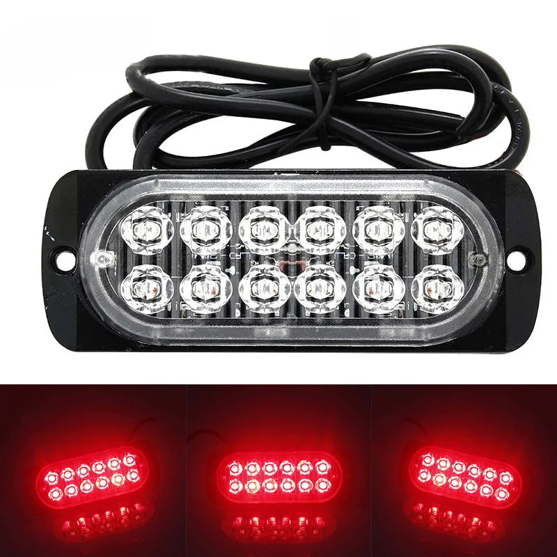 12LED Work Light Off-Road Car Trucks Safety Urgent Working Fog Red