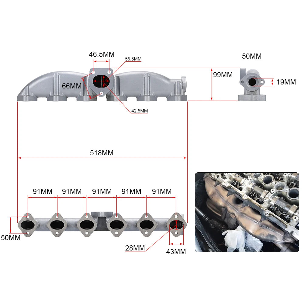 11627788422 Exhaust Manifold for BMW E46 E39 E60 E61 E38 E65 E83 E53