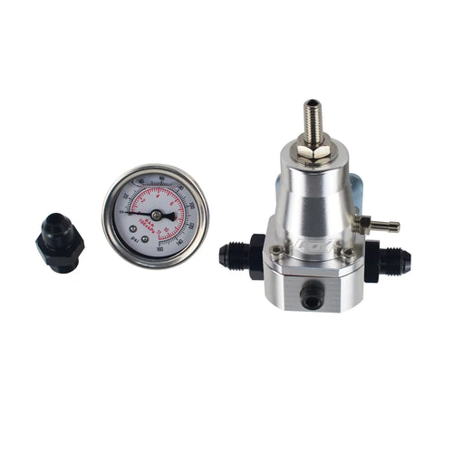 WX UNIVERSAL FUEL PRESSURE REGULATOR + GAUGE + AN6 FITTING 30-70 PSI