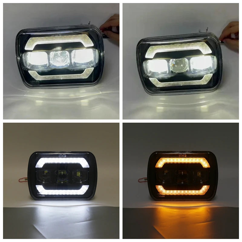 7"x 5" LED High Low Beam Rectangular Headlight for Jeep Wrangler YJ