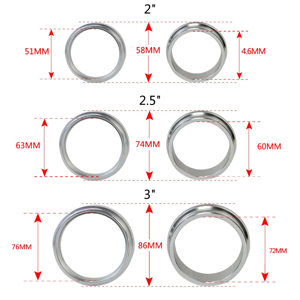 VR- Exhaust V-band Clamp w Flange System Assenbly Anodized Clamp For