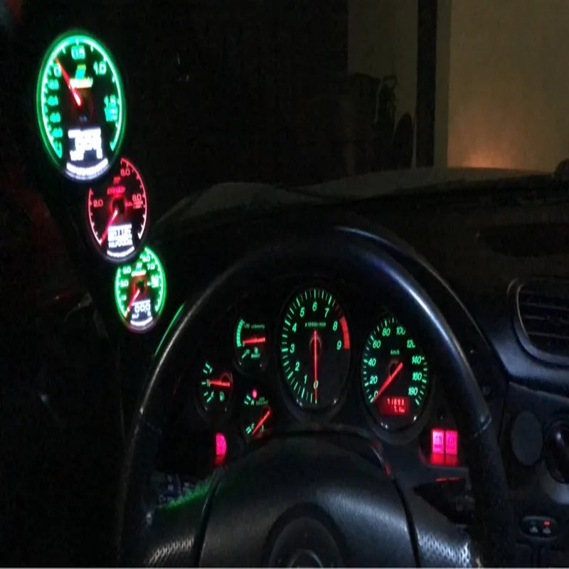 7 Color Turbo Boost Gauge Car Multi LCD Digital Display Racing Meter