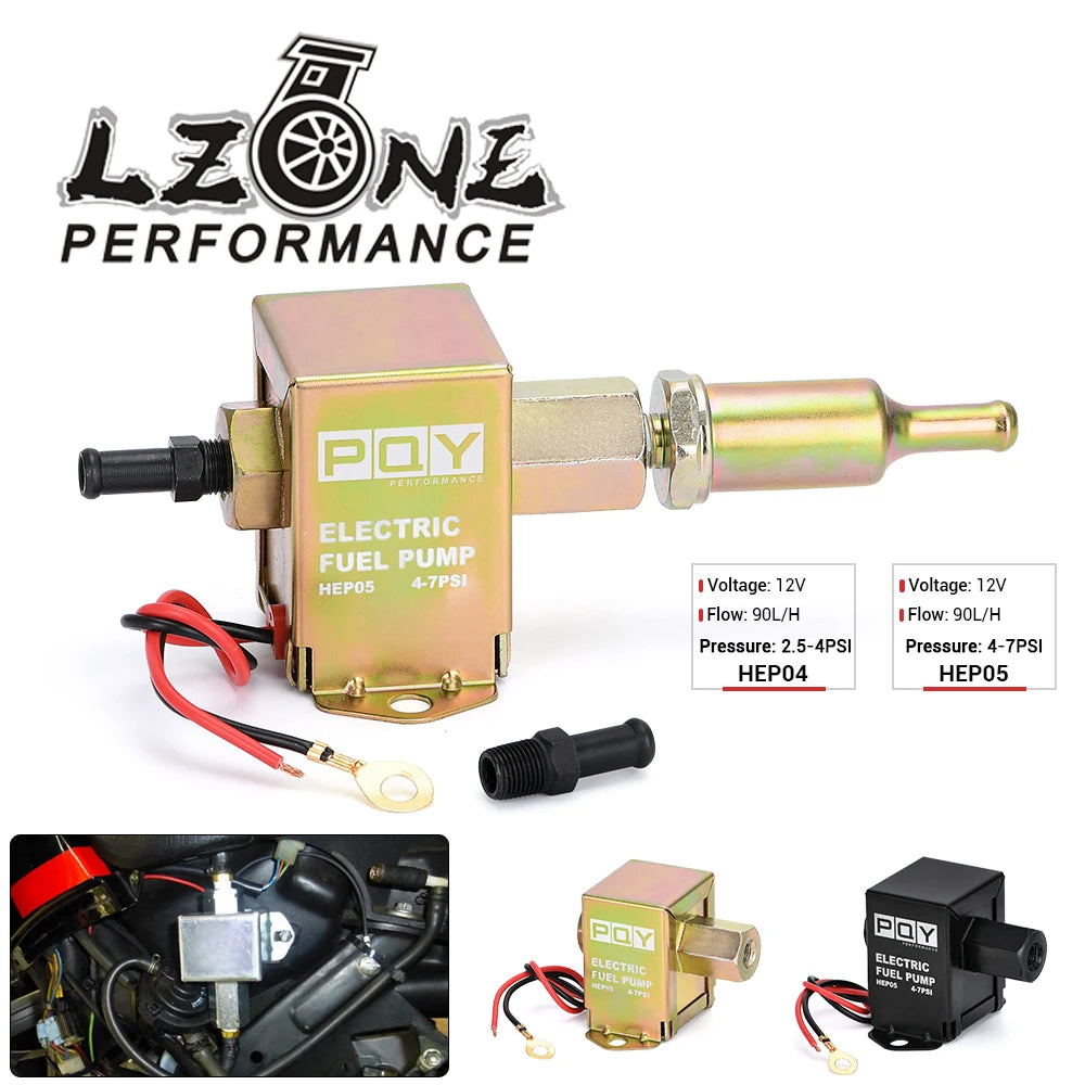 Universal 12V Electronic Inline Fuel Pump 4-7PSI High Pressure 90LPH