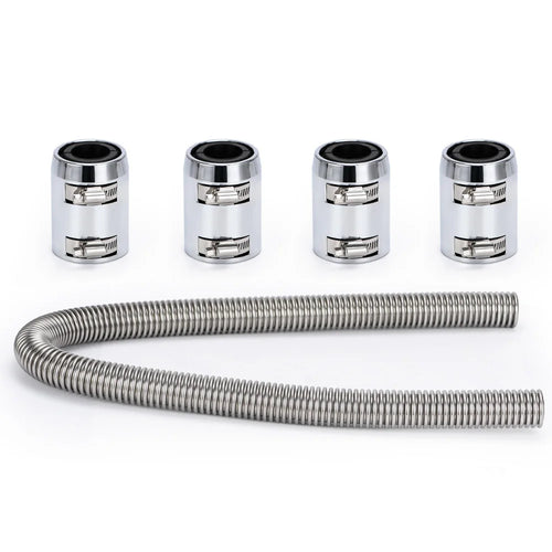 Universal 48" Stainless Steel Radiator Flexible Coolant Water Hose Kit