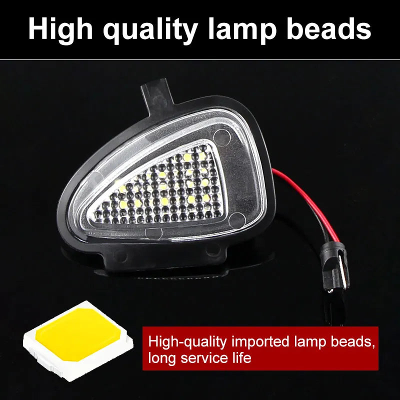 2pcs Error Free White Led Under Side Mirror Puddle Light Canbus For VW