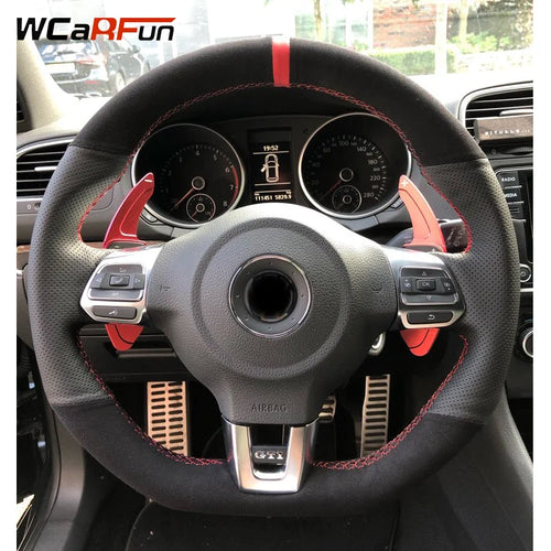 WCaRFun Custom Hand-Stitched Perforated Suede Steering Wheel Covers