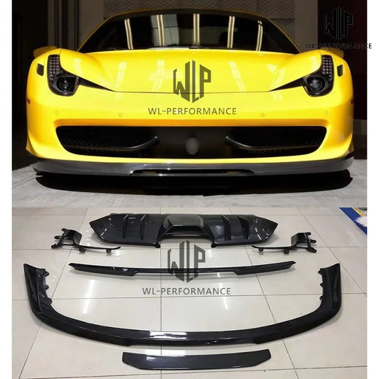 458 Car Body Kit Carbon Fiber Front Lip Splitter Rear Lip Diffuser